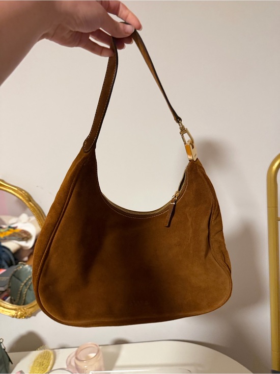 STAUD Handbags - STAUD Brown Suede Shoulder Bag